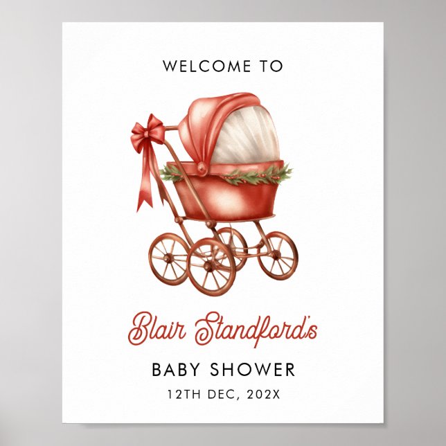 Póster Signo de bienvenida de Baby Shower para Feliz Navi (Frente)