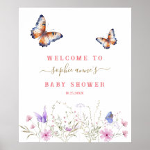 Signo de bienvenida de Baby Shower para flores sil