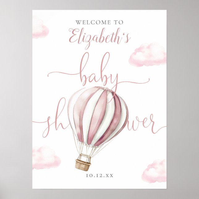 Póster Signo de bienvenida de Baby Shower para globo aero (Frente)