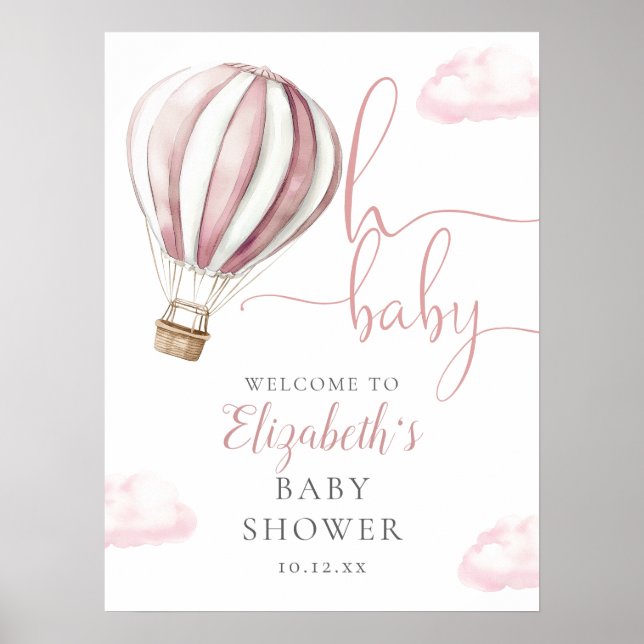 Póster Signo de bienvenida de Baby Shower para globo aero (Frente)