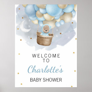 Póster Signo de bienvenida de Baby Shower para globo aero