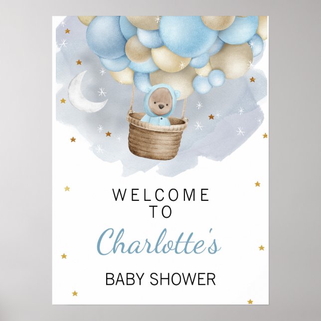 Póster Signo de bienvenida de Baby Shower para globo aero (Frente)