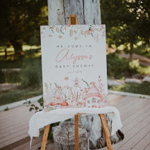 Signo de bienvenida de Baby Shower para heces hada