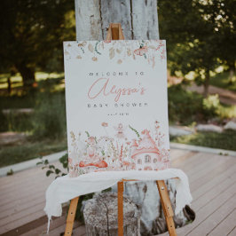 Póster Signo de bienvenida de Baby Shower para heces hada