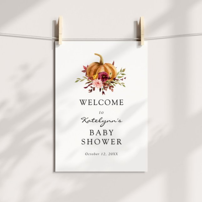 Póster Signo de bienvenida de Baby Shower para la calabaz (Subido por el creador)