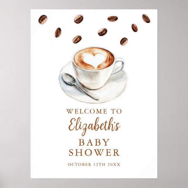 Póster Signo de bienvenida de Baby Shower para la elabora (Frente)