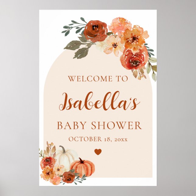 Póster Signo de bienvenida de Baby Shower para la pequeña (Frente)