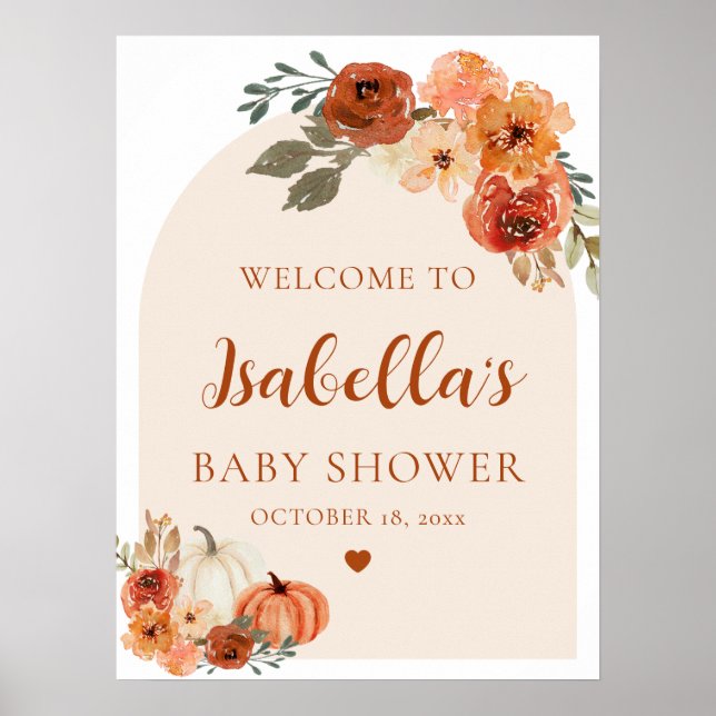 Póster Signo de bienvenida de Baby Shower para la pequeña (Frente)