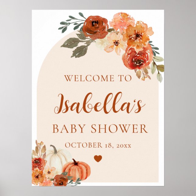 Póster Signo de bienvenida de Baby Shower para la pequeña (Frente)