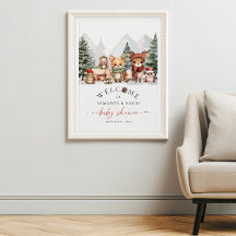 Signo de bienvenida de Baby Shower para los animal