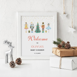 Póster Signo de bienvenida de Baby Shower para Navidades