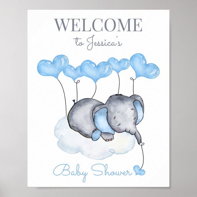 Póster Signo de bienvenida de Baby Shower para niño peque (Frente)