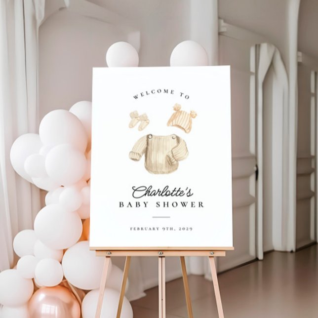 Póster Signo de bienvenida de Baby Shower para ropa de be (Subido por el creador)