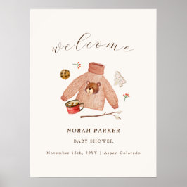 Póster Signo de bienvenida de Baby Shower para ropa de ca