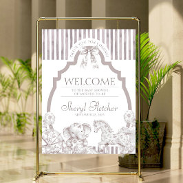 Póster Signo de bienvenida de Baby Shower para toile neut