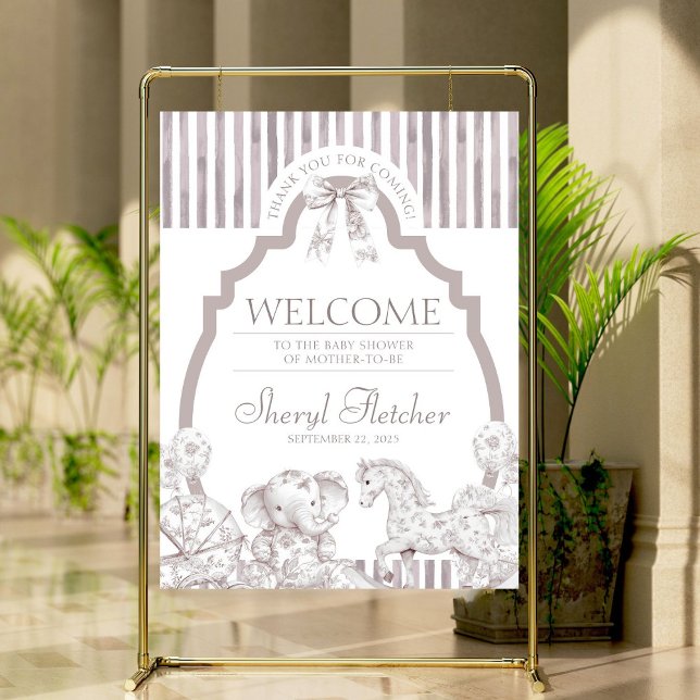 Póster Signo de bienvenida de Baby Shower para toile neut (Subido por el creador)