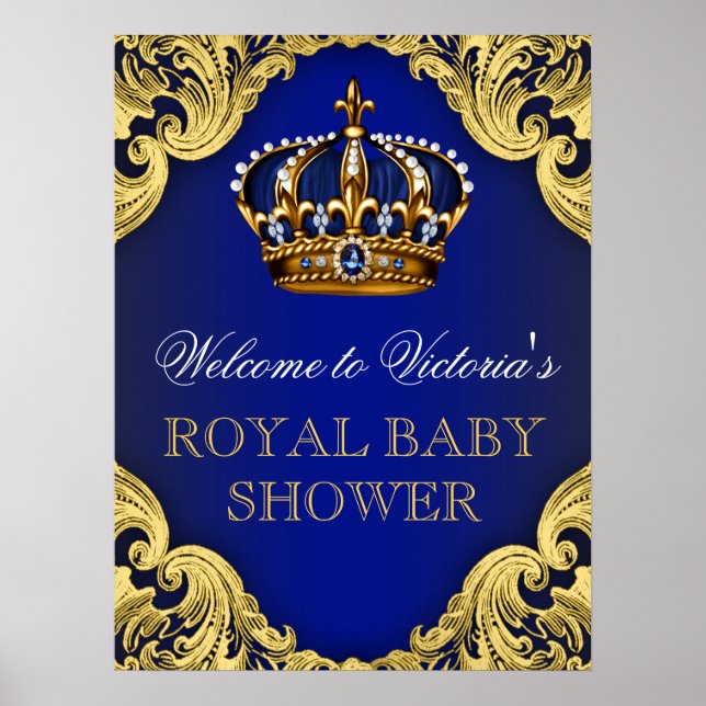 Póster Signo de bienvenida de Baby Shower Prince (Frente)