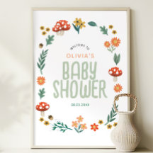 Signo de bienvenida de Baby Shower Rustic Forest W