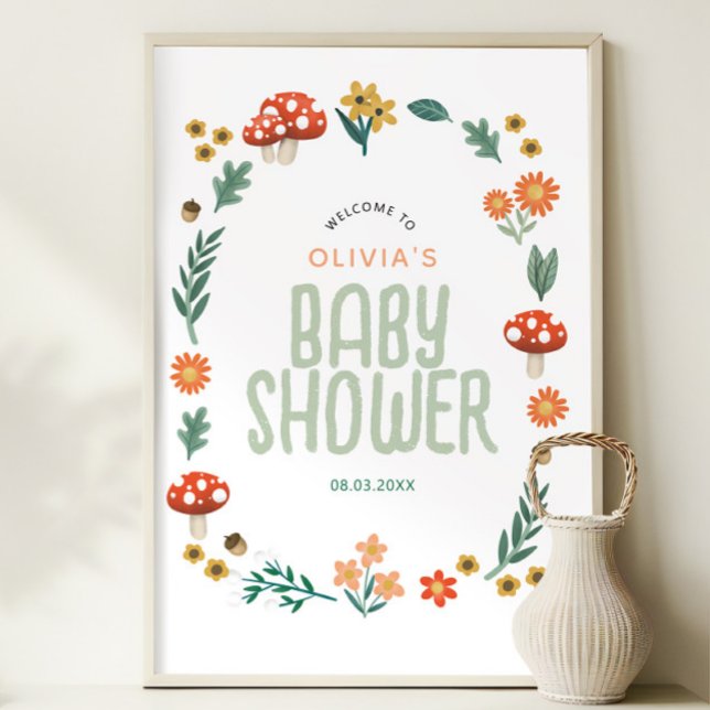 Póster Signo de bienvenida de Baby Shower Rustic Forest W (Subido por el creador)