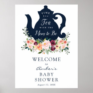 Póster Signo de bienvenida de Baby Shower Tea Time