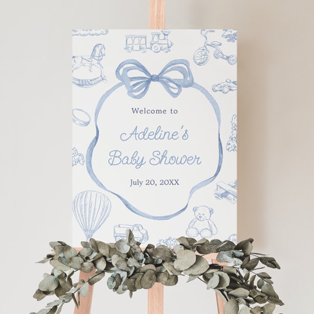 Póster Signo de bienvenida de Baby Shower Toile de Jouy B (Subido por el creador)