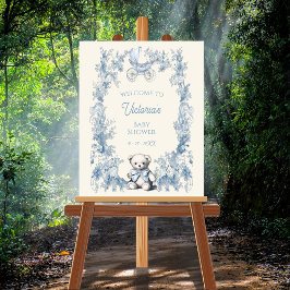 Póster Signo de bienvenida de Baby Shower Toile Floral Te