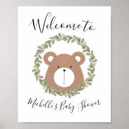 Póster Signo de bienvenida de Bear Baby Shower