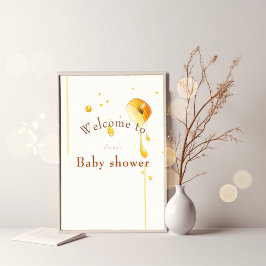 Póster signo de bienvenida de bebe baby ducha