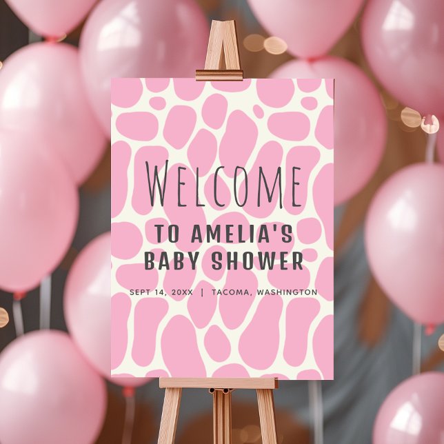 Póster Signo de bienvenida de bebé de Chica Cute Dinosaur (Subido por el creador)