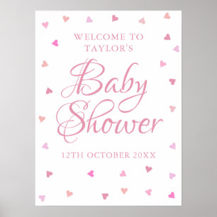 Póster Signo de bienvenida de bebé de la ducha de amor ro