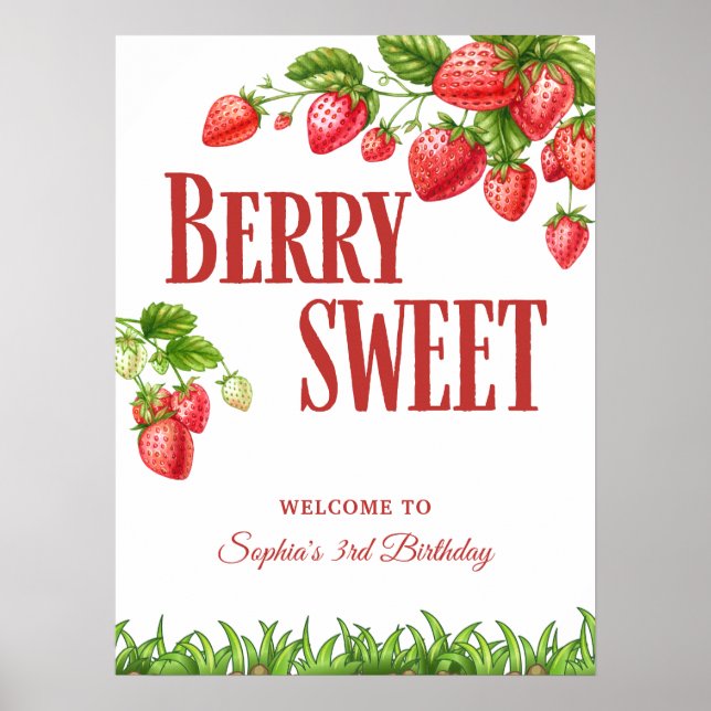 Póster Signo de bienvenida de Berry Sweet Strawberry Fies (Frente)