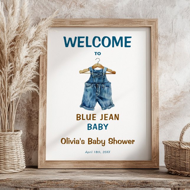 Póster Signo de bienvenida de Blue Jean Baby Shower (Subido por el creador)