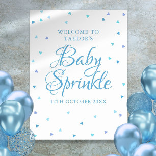 Póster Signo de bienvenida de Blue Love Hearts Baby Sprin