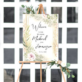 Póster signo de bienvenida de boda