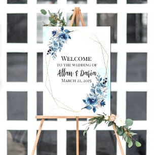 Póster signo de bienvenida de boda