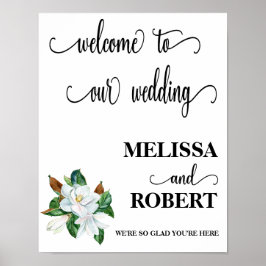 Póster Signo de bienvenida de boda