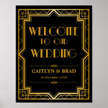Signo de bienvenida de boda | Art Deco