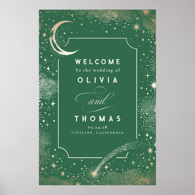 Póster Signo de bienvenida de Boda celeste de Starry Nigh (Frente)