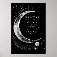 Signo de bienvenida de Boda celeste de Starry Nigh