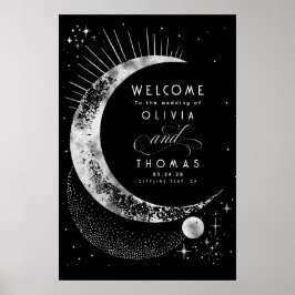 Póster Signo de bienvenida de Boda celeste de Starry Nigh