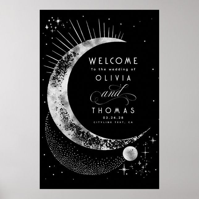 Póster Signo de bienvenida de Boda celeste de Starry Nigh (Frente)