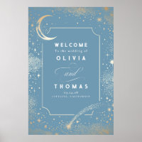 Signo de bienvenida de Boda celeste de Starry Nigh