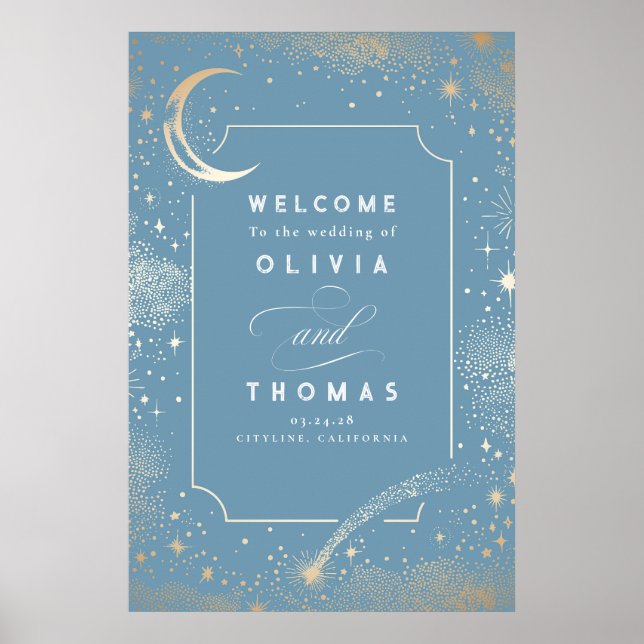 Póster Signo de bienvenida de Boda celeste de Starry Nigh (Frente)