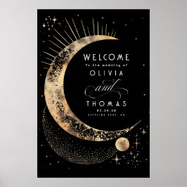 Póster Signo de bienvenida de Boda celeste de Starry Nigh