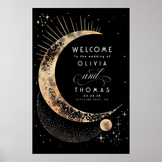 Póster Signo de bienvenida de Boda celeste de Starry Nigh (Frente)