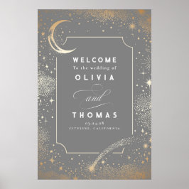 Póster Signo de bienvenida de Boda celeste de Starry Nigh
