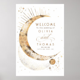 Póster Signo de bienvenida de Boda celeste de Starry Nigh