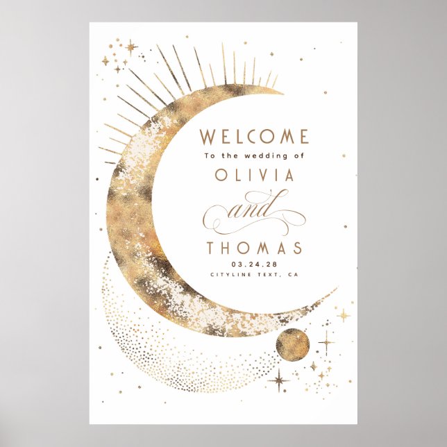 Póster Signo de bienvenida de Boda celeste de Starry Nigh (Frente)