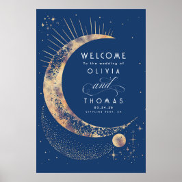 Póster Signo de bienvenida de Boda celeste de Starry Nigh