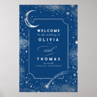 Signo de bienvenida de Boda celeste de Starry Nigh